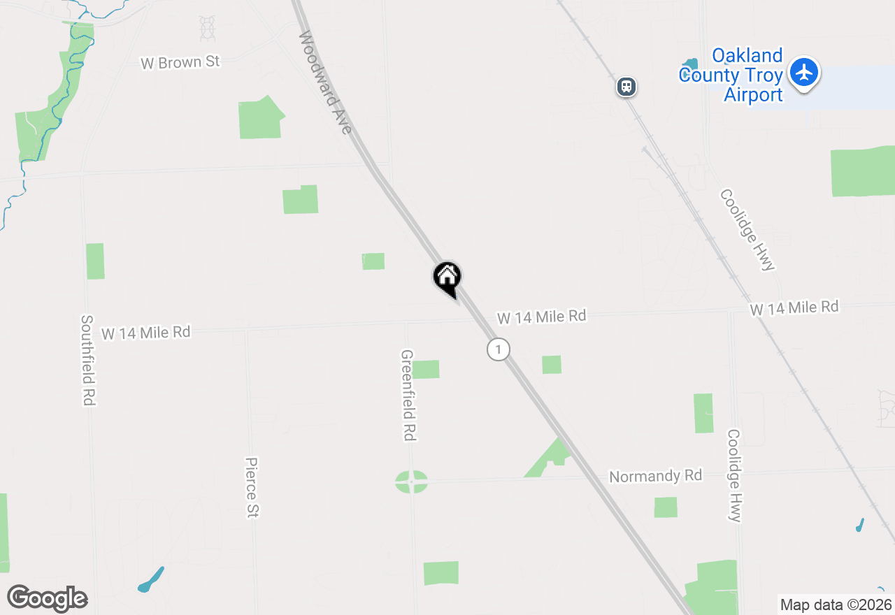 Map of 1484 Bird Avenue, Birmingham, MI 48009
