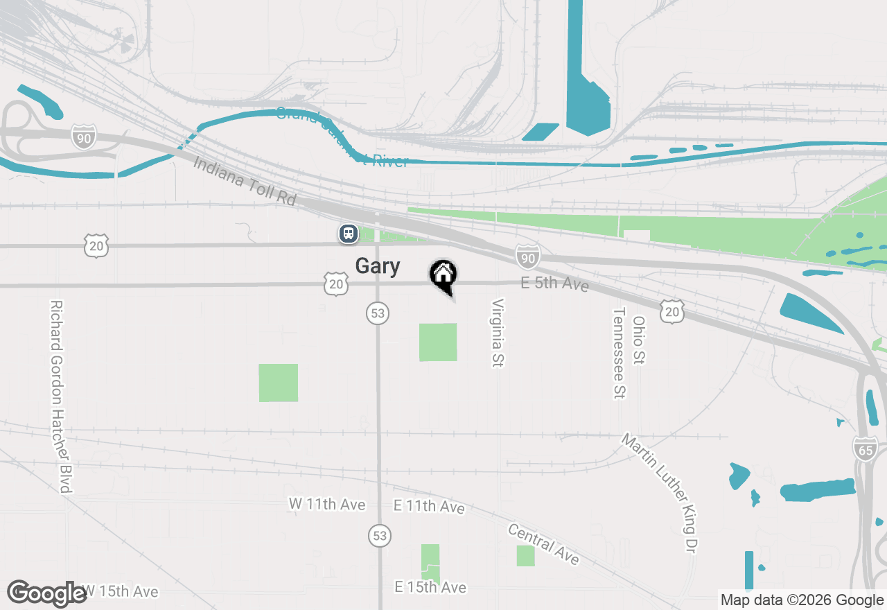 Map of 543 Pennsylvania Street, Gary, IN 46402