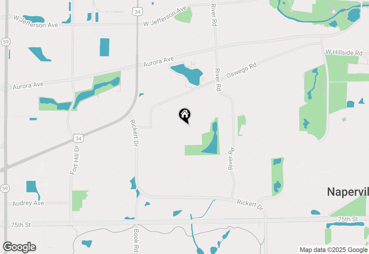 Map of 705 S Whispering Hills Drive, Naperville, IL 60540