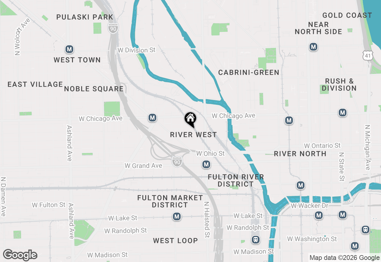 Map of 689 N Peoria Street #2S, Chicago, IL 60642