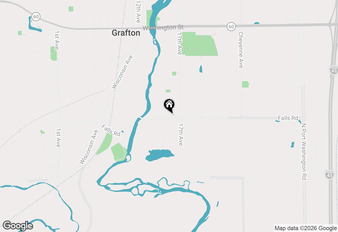 Map of 1638 Falls Rd, Grafton, WI 53024