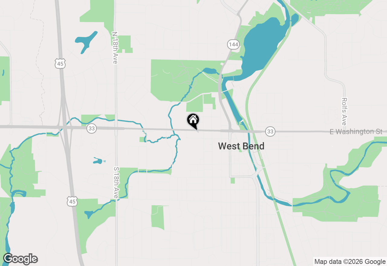 Map of 1047 W Washington St, West Bend, WI 53095