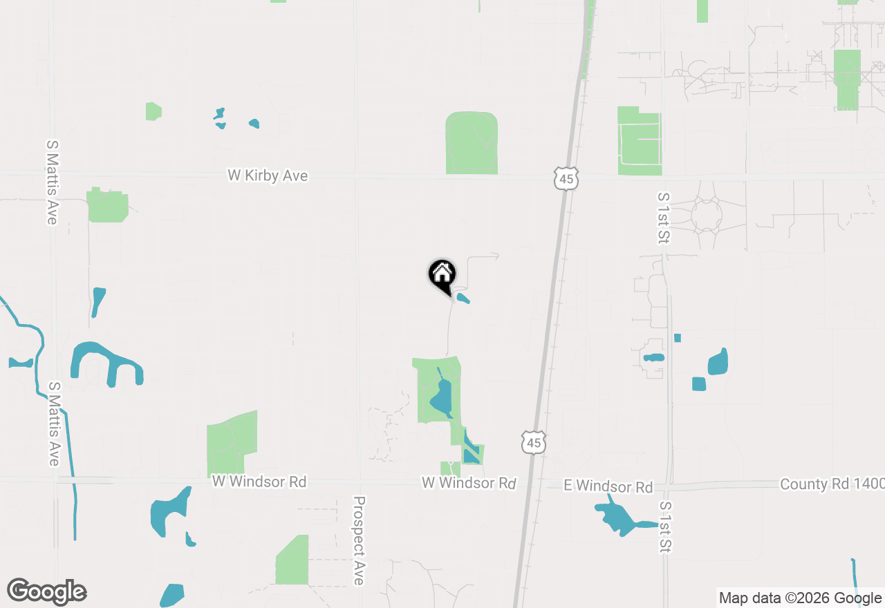 Map of 20 Ashley Lane, Champaign, IL 61820