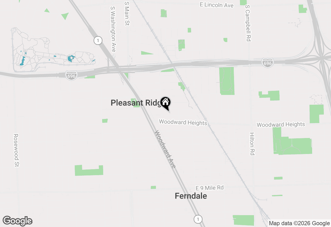 Map of 21 Fairwood Boulevard, Pleasant Ridge, MI 48069