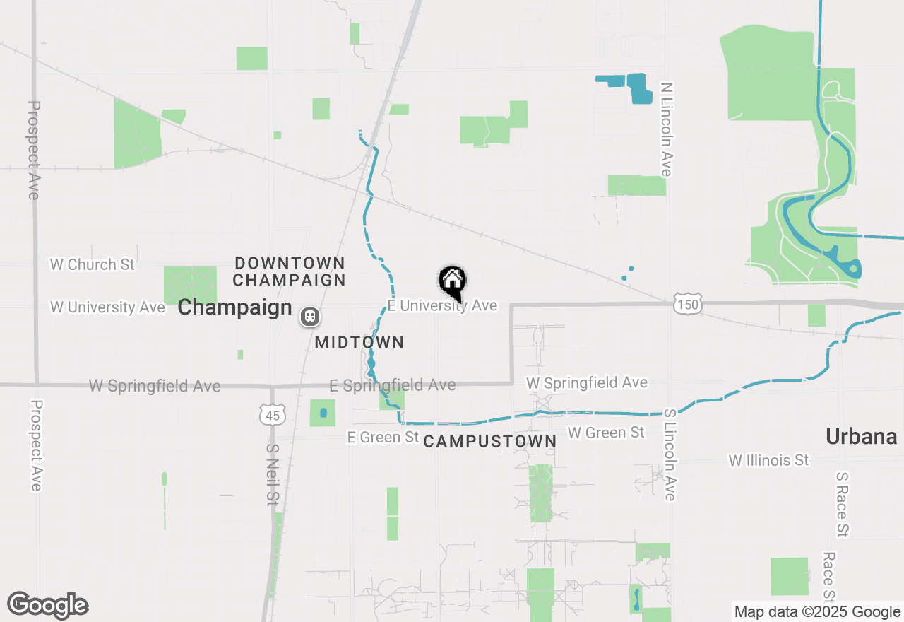 Map of 407 E University Avenue, Champaign, IL 61820