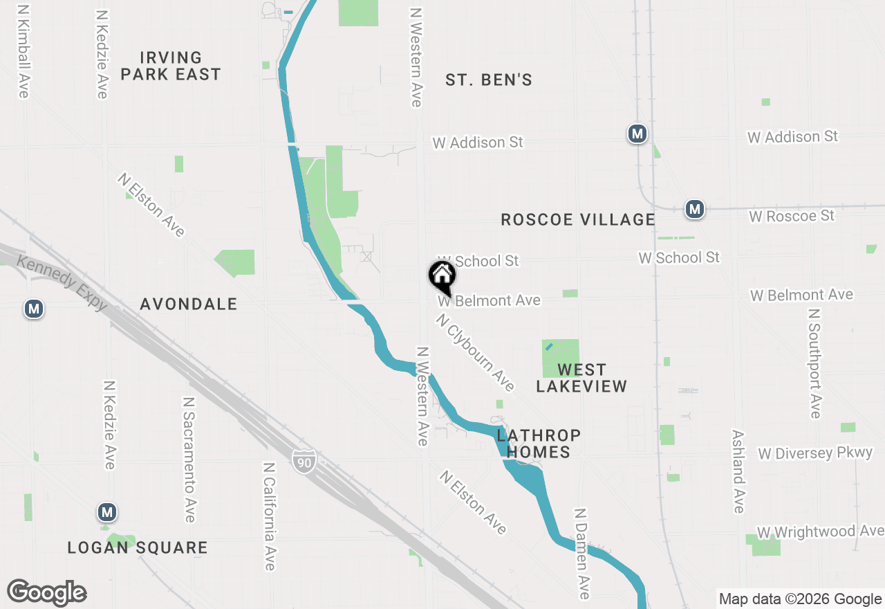 Map of 2329 W Belmont Avenue #2E, Chicago, IL 60618