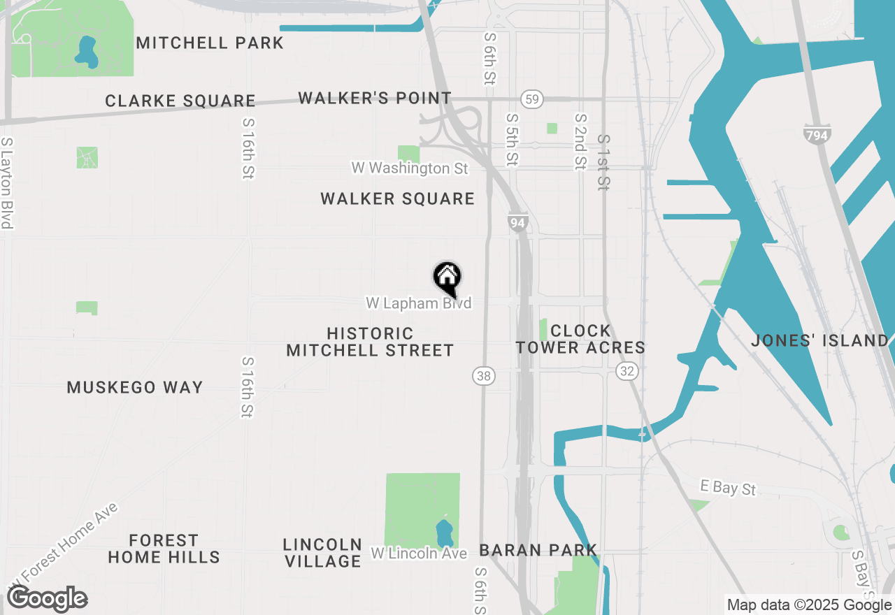 Map of 725 W Lapham Blvd, Milwaukee, WI 53204