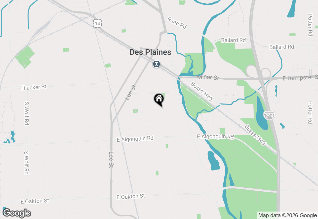 Map of 1523 Oakwood Avenue, Des Plaines, IL 60016