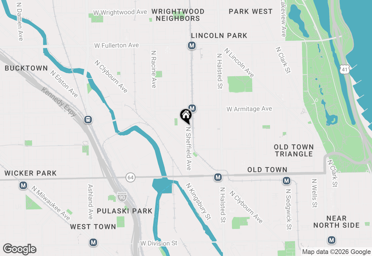 Map of 1900 N Sheffield Avenue #3N, Chicago, IL 60614