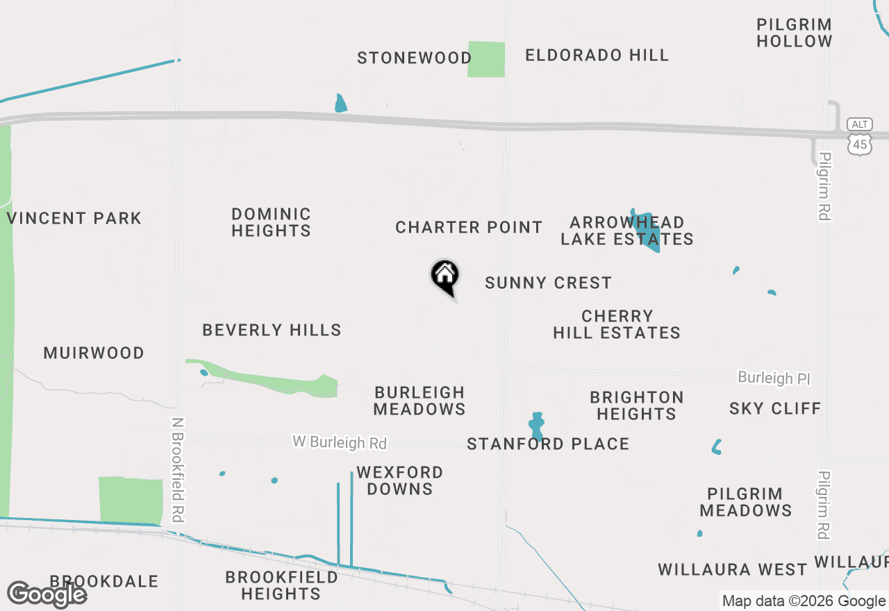 Map of 17465 Windemere Rd, Brookfield, WI 53045