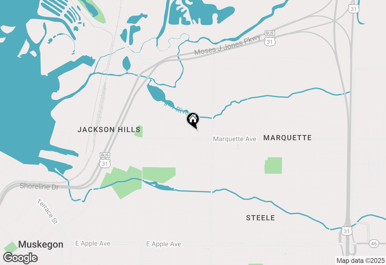 Map of 687 Leonard Avenue, Muskegon, MI 49442