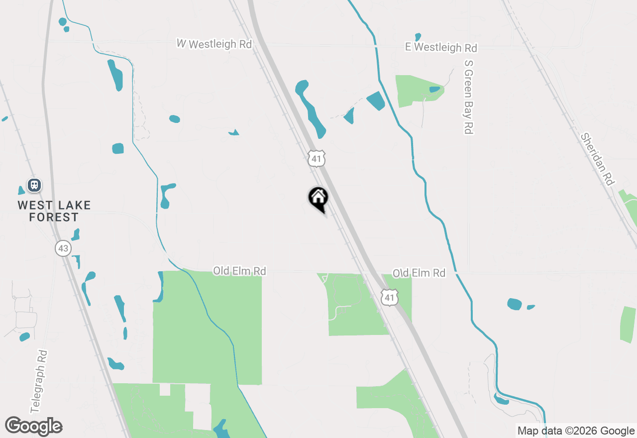 Map of 131 W Everett Road, Lake Forest, IL 60045