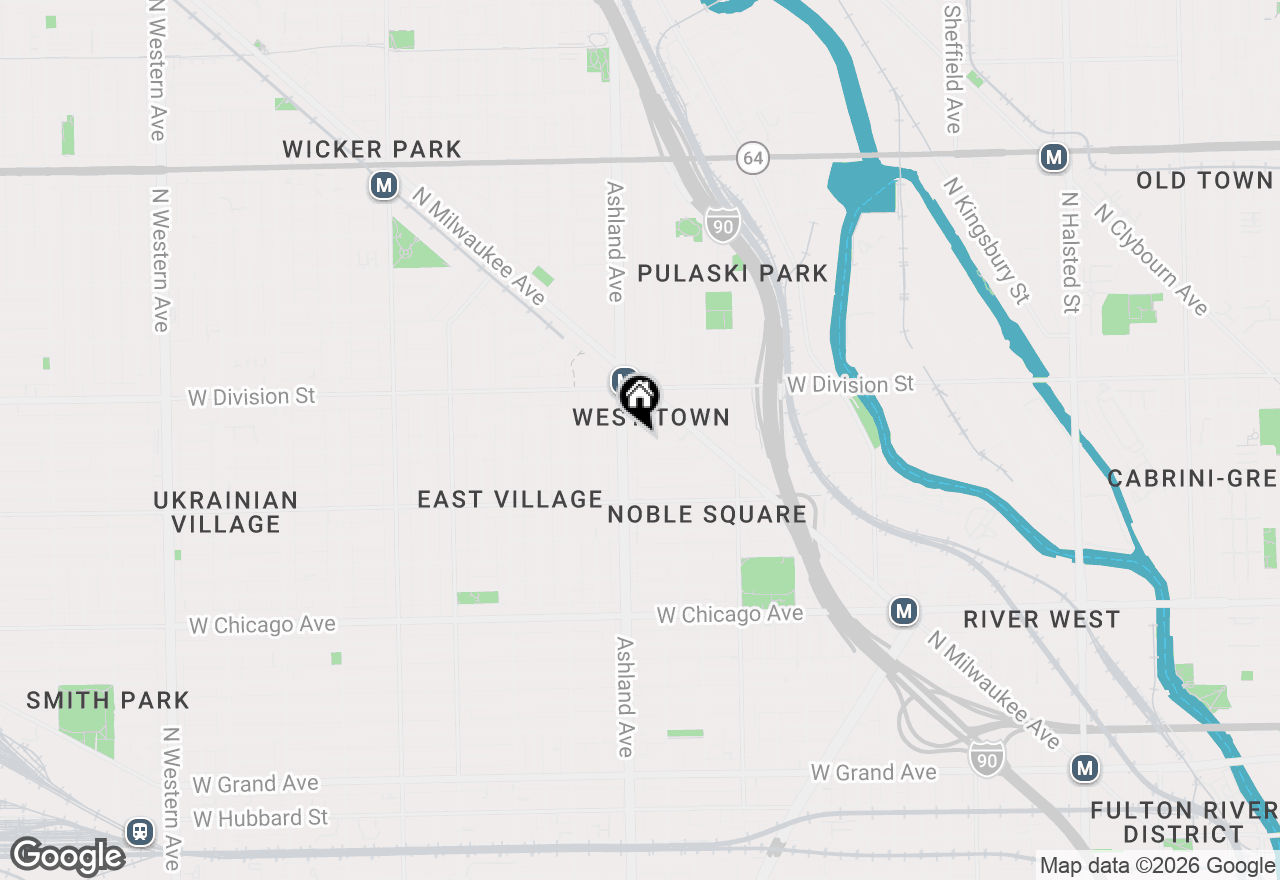 Map of 1542 W Thomas Street, Chicago, IL 60642