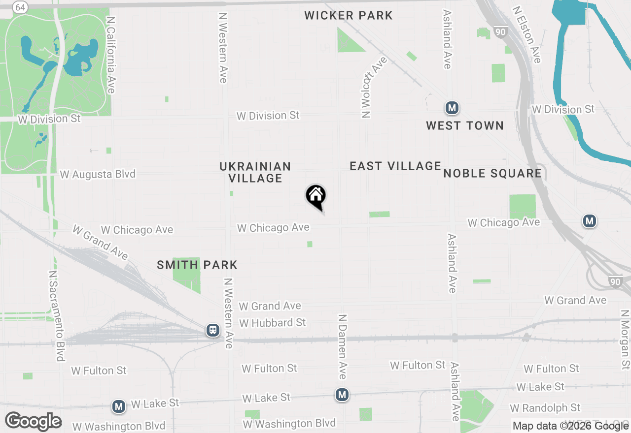 Map of 819 N Hoyne Avenue #1, Chicago, IL 60622
