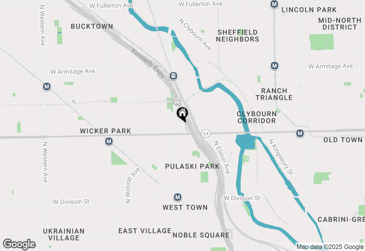 Map of 1652 N Bosworth Avenue #2S, Chicago, IL 60622