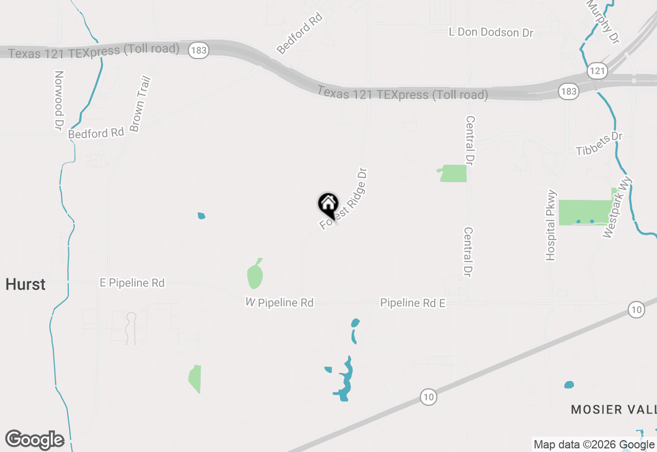 Map of 1104 Forest Ridge Drive, Bedford, TX 76022