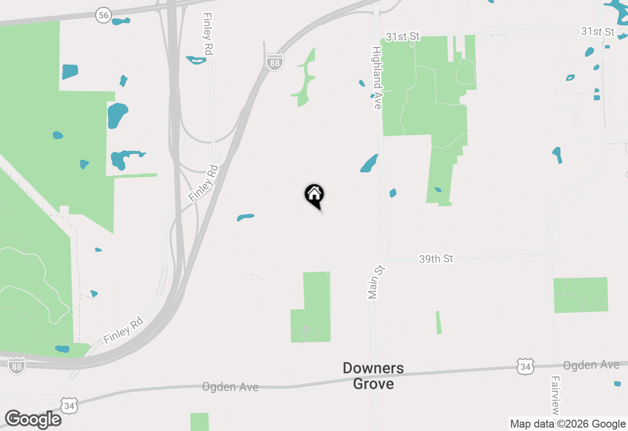 Map of 1221 Brookside Lane, Downers Grove, IL 60515