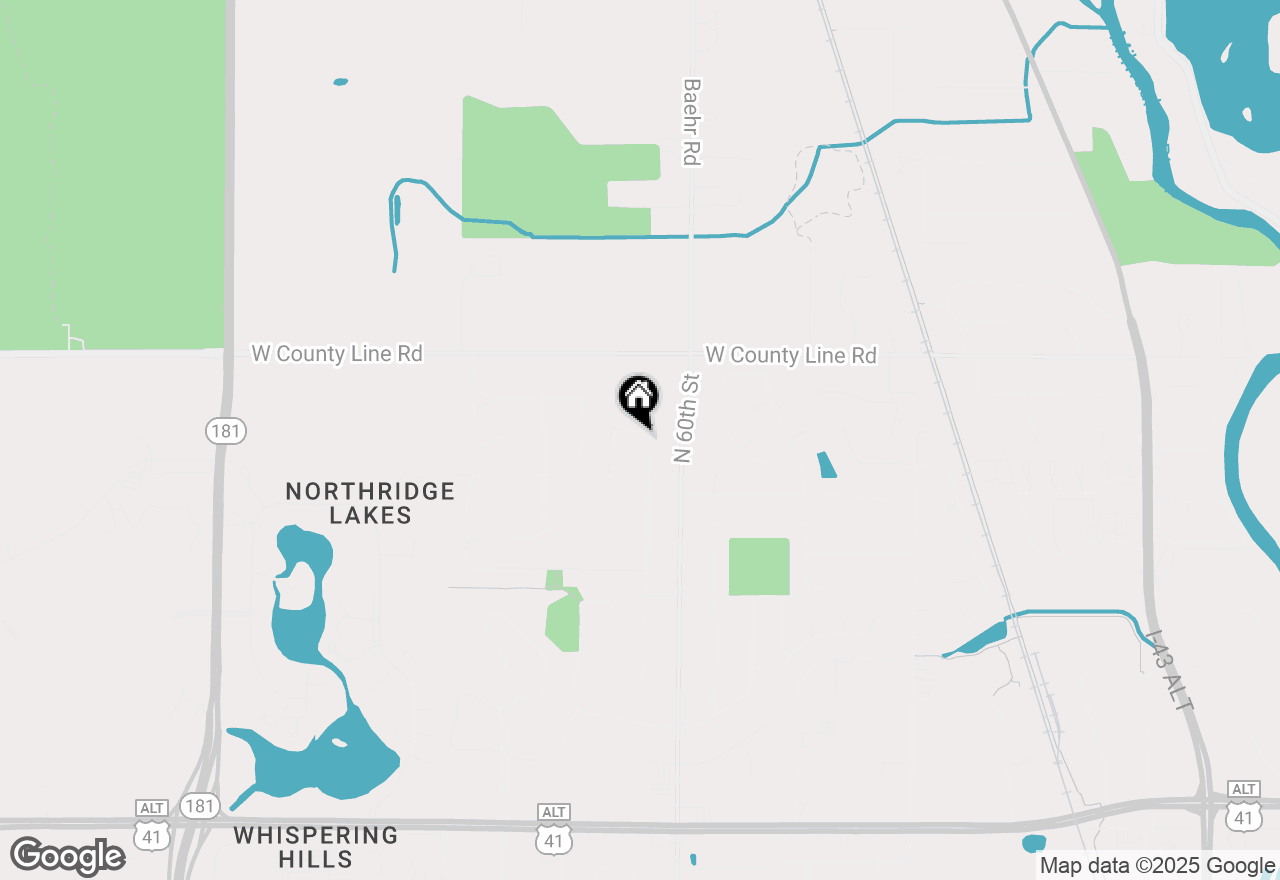 Map of 6139 W Floral Ln, Brown Deer, WI 53223