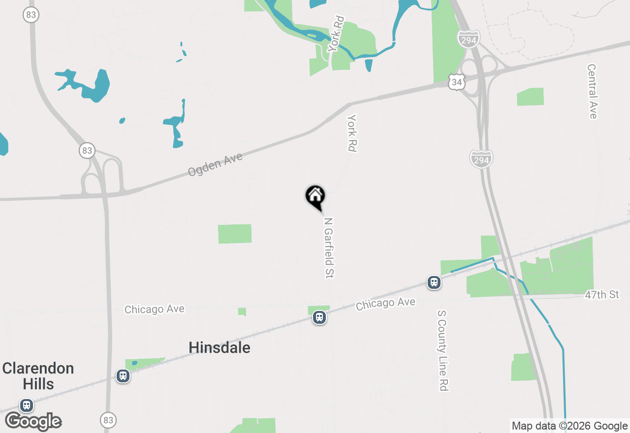 Map of 17 E North Street, Hinsdale, IL 60521