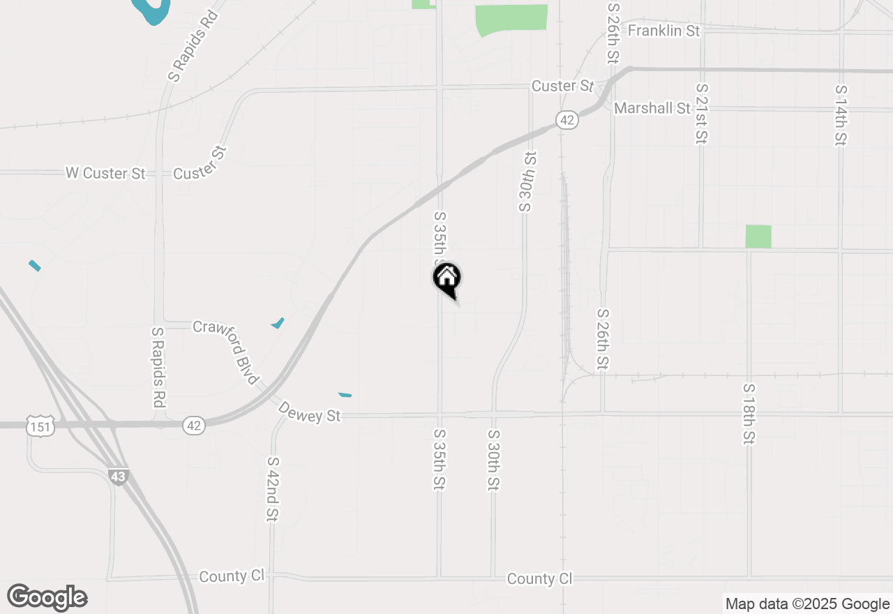 Map of 1711 S 35th St, Manitowoc, WI 54220