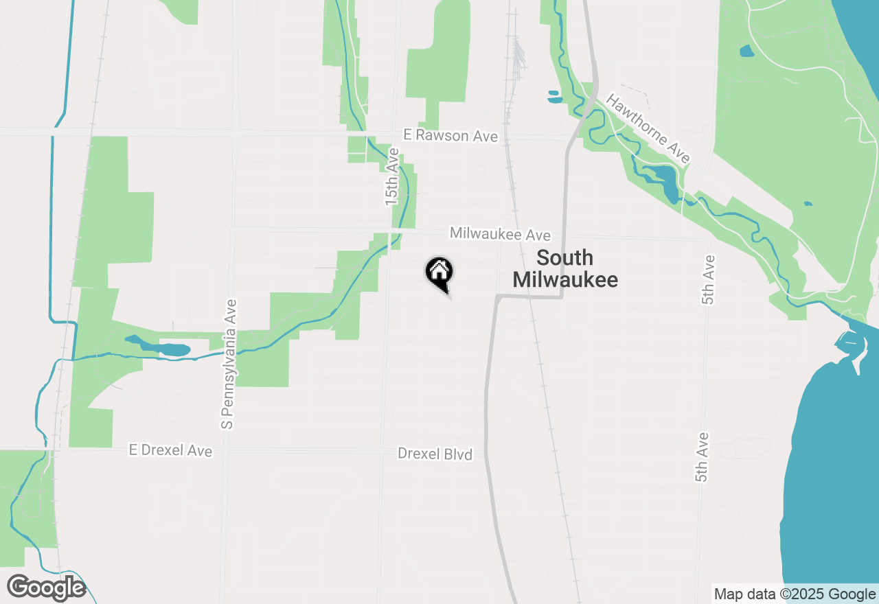 Map of 1319 Marquette Ave, South Milwaukee, WI 53172