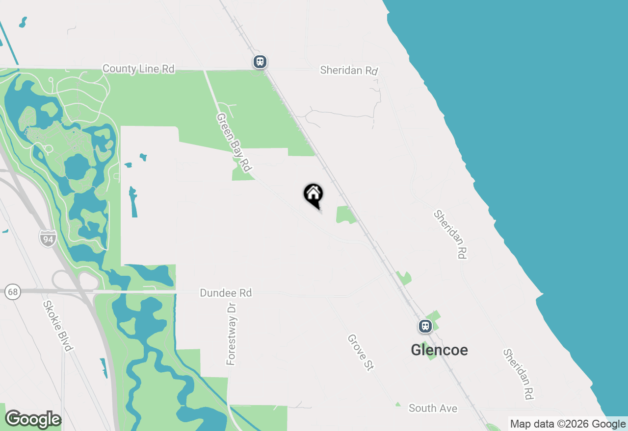 Map of 1076 Old Elm Lane, Glencoe, IL 60022