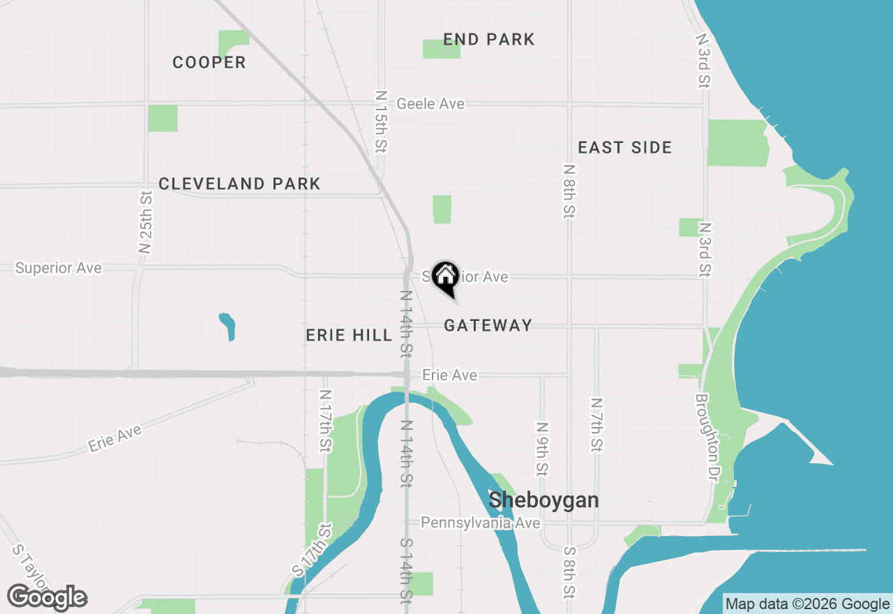 Map of 1219 Huron Ave, Sheboygan, WI 53081