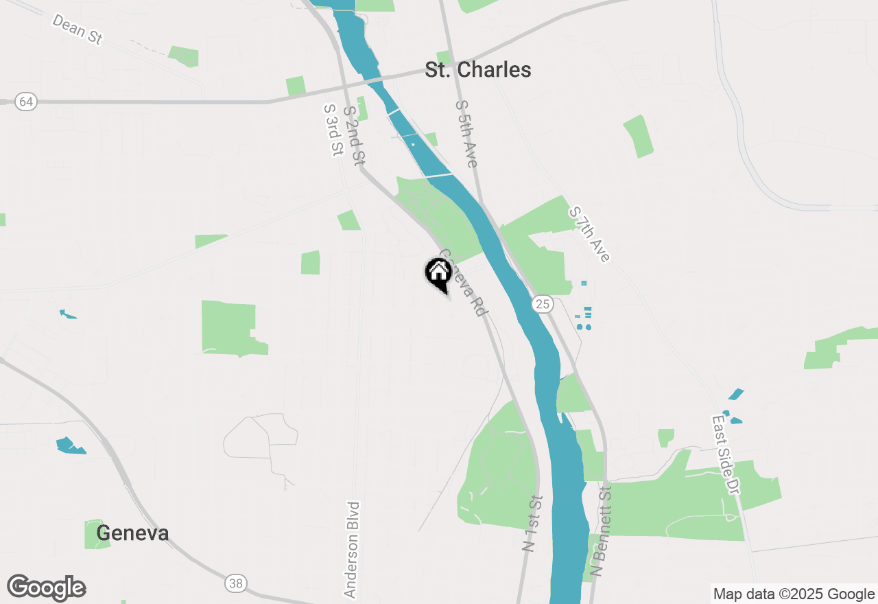 Map of 1029 Pine Street, St. Charles, IL 60174