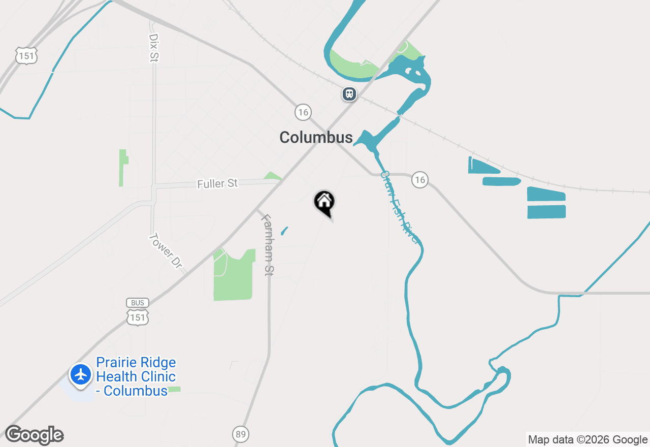Map of 513 Waterloo Street, Columbus, WI 53925