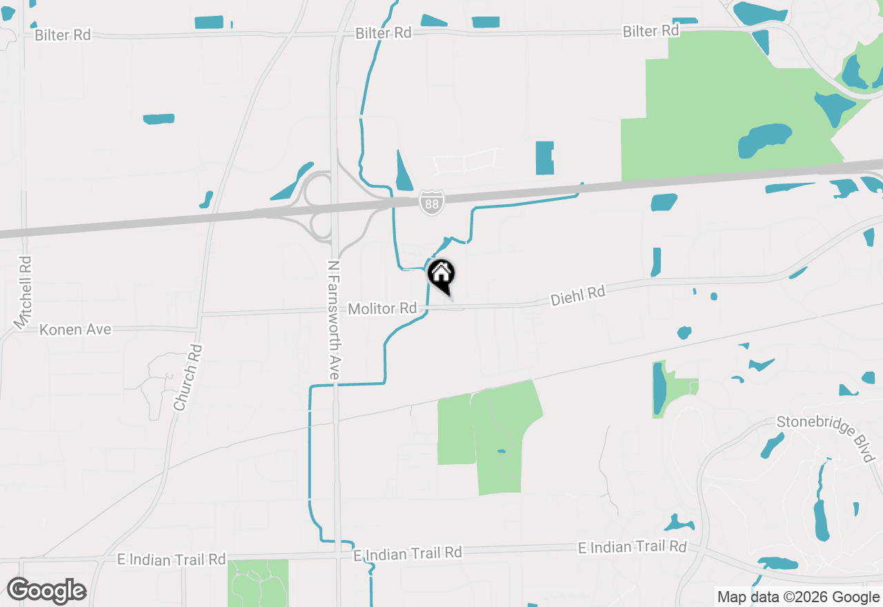 Map of 1850 Tall Oaks Drive #2208, Aurora, IL 60505