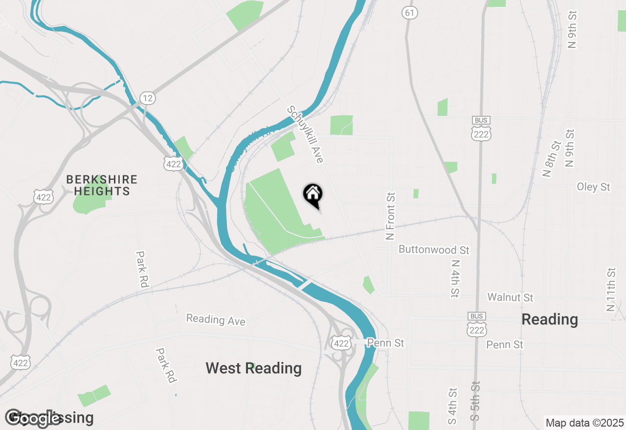 Map of 602A Tulpehocken Street, Reading, PA 19601