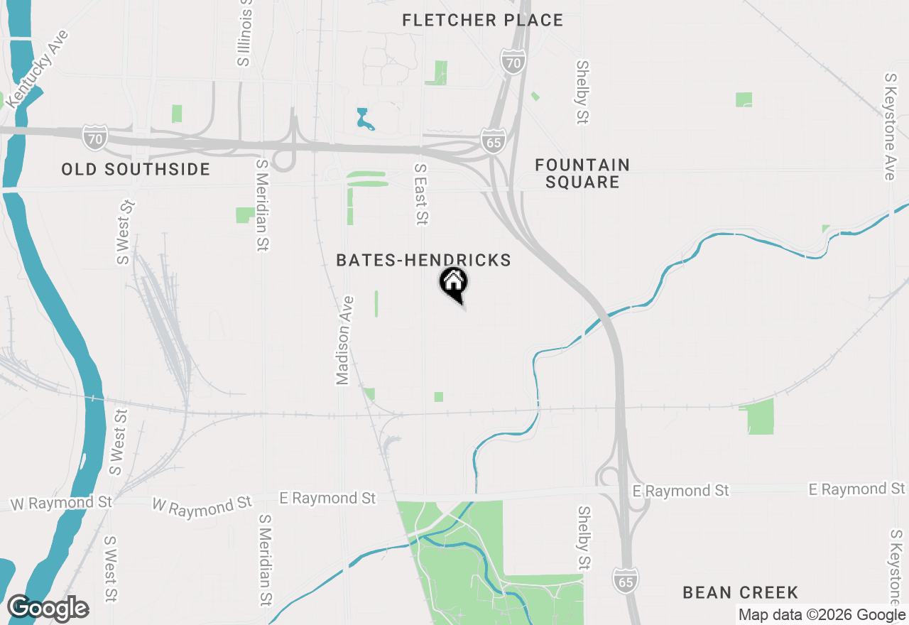 Map of 624 Lincoln Street, Indianapolis, IN 46203
