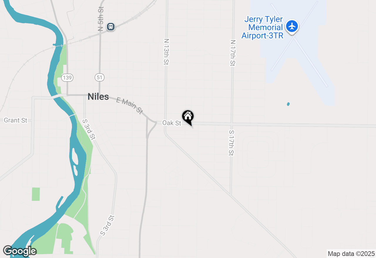 Map of 1407 Hickory Street, Niles, MI 49120