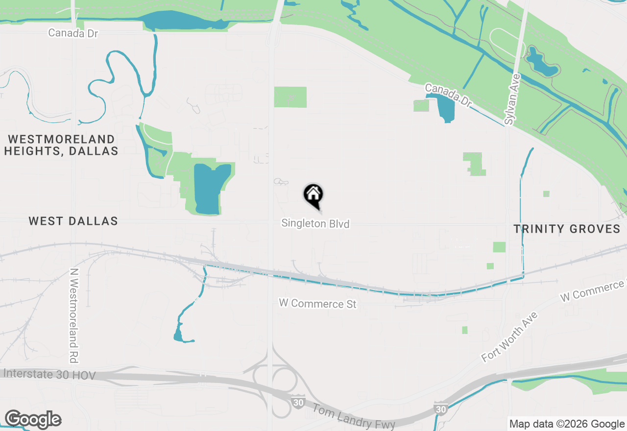 Map of 1958 Toronto Street, Dallas, TX 75212