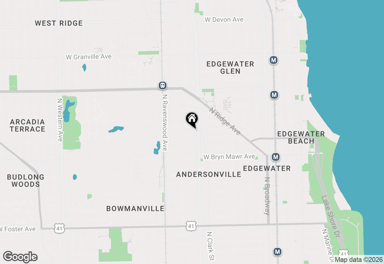 Map of 1620 W Edgewater Avenue #3W, Chicago, IL 60660