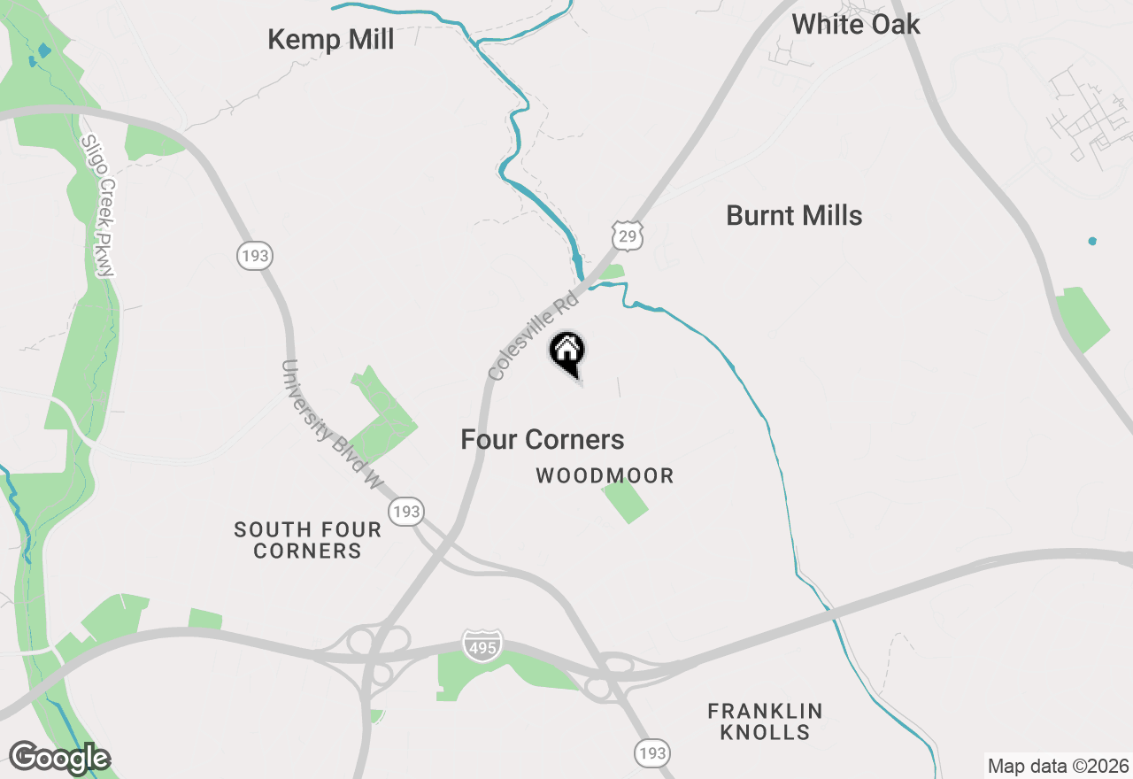 Map of 10604 S Dunmoor Drive, Silver Spring, MD 20901