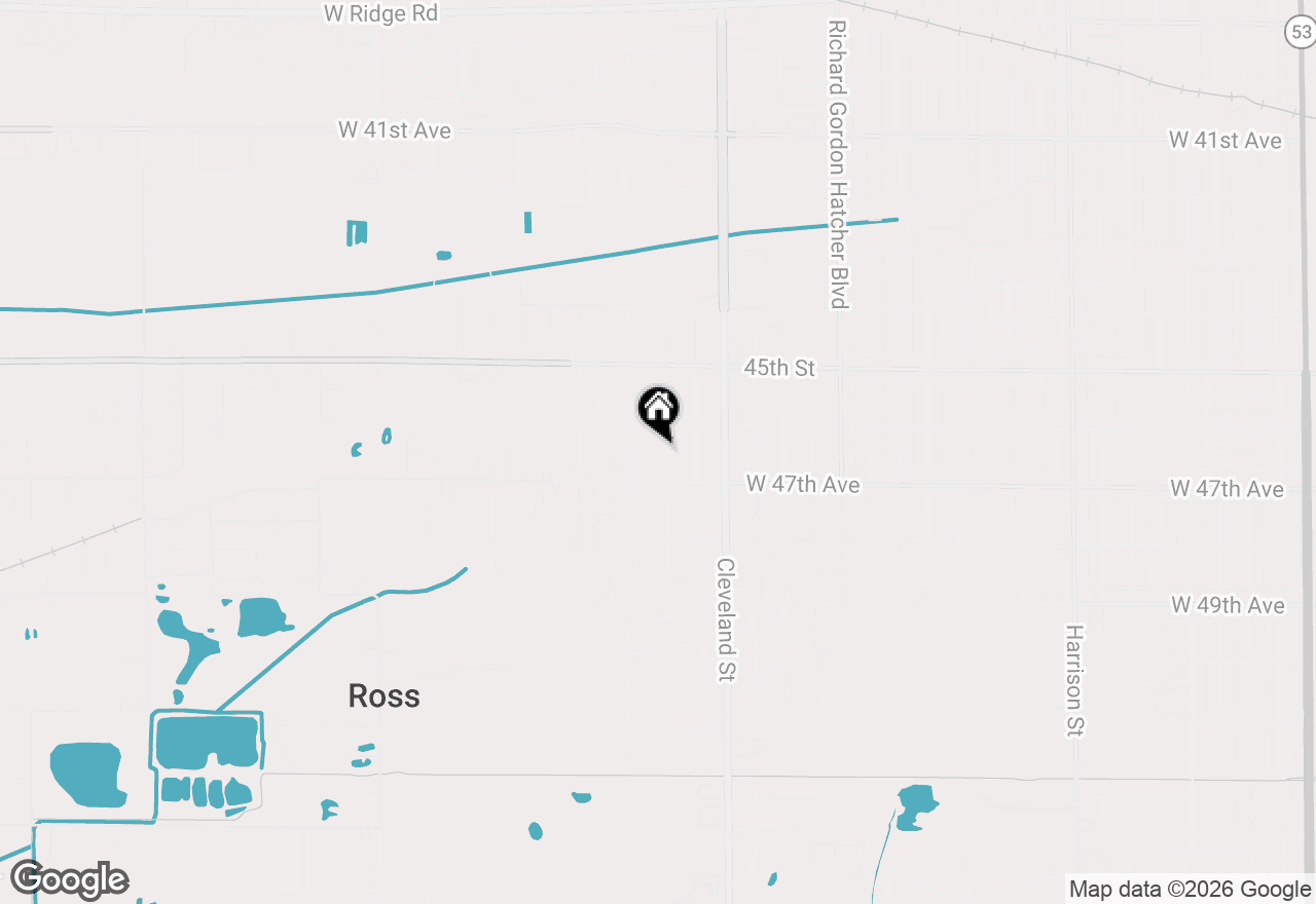 Map of 4640 Roosevelt Street, Gary, IN 46408