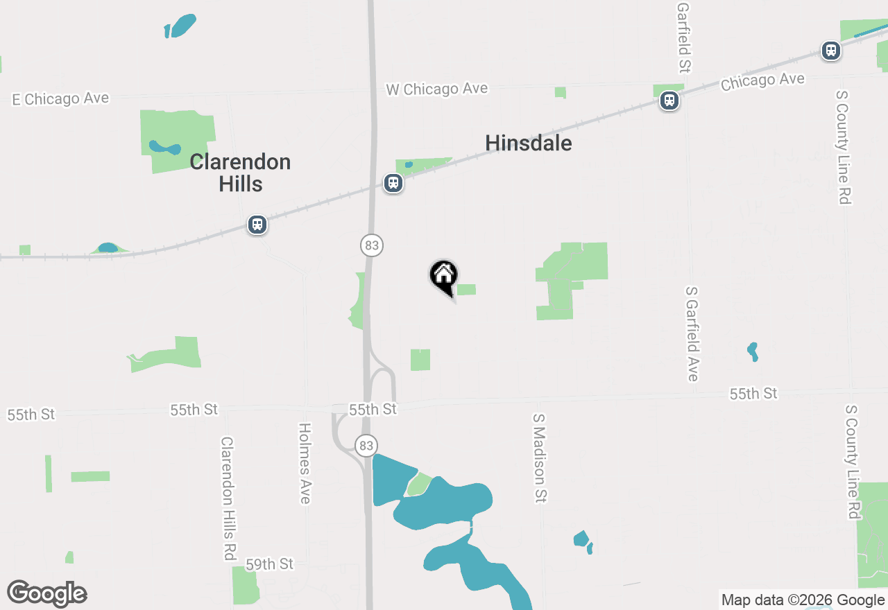 Map of 727 S Bruner Street, Hinsdale, IL 60521
