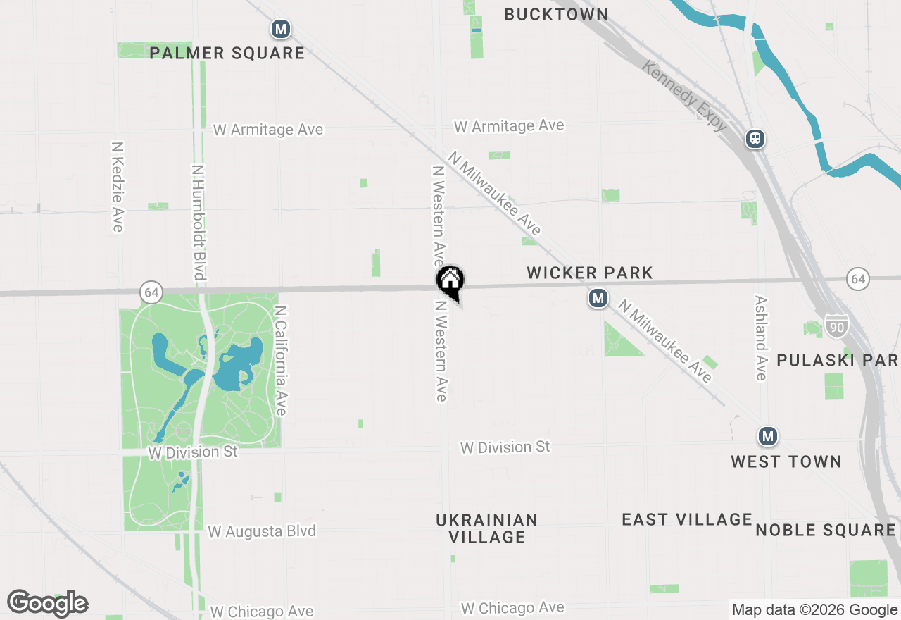 Map of 1523 N Western Avenue #3A, Chicago, IL 60622