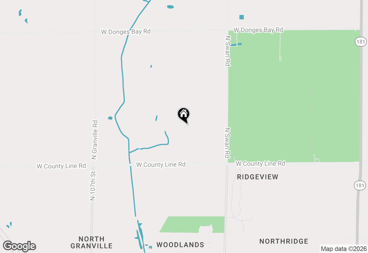Map of 9615 W Huntington Dr, Mequon, WI 53097
