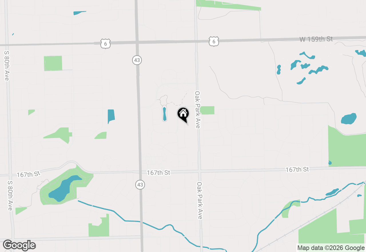 Map of 16352 Oxford Drive, Tinley Park, IL 60477