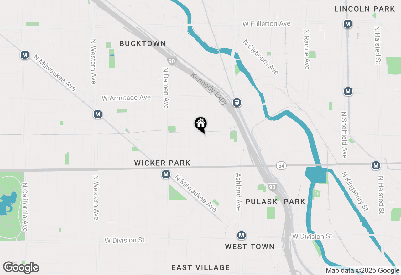 Map of 1736 N Wood Street, Chicago, IL 60622