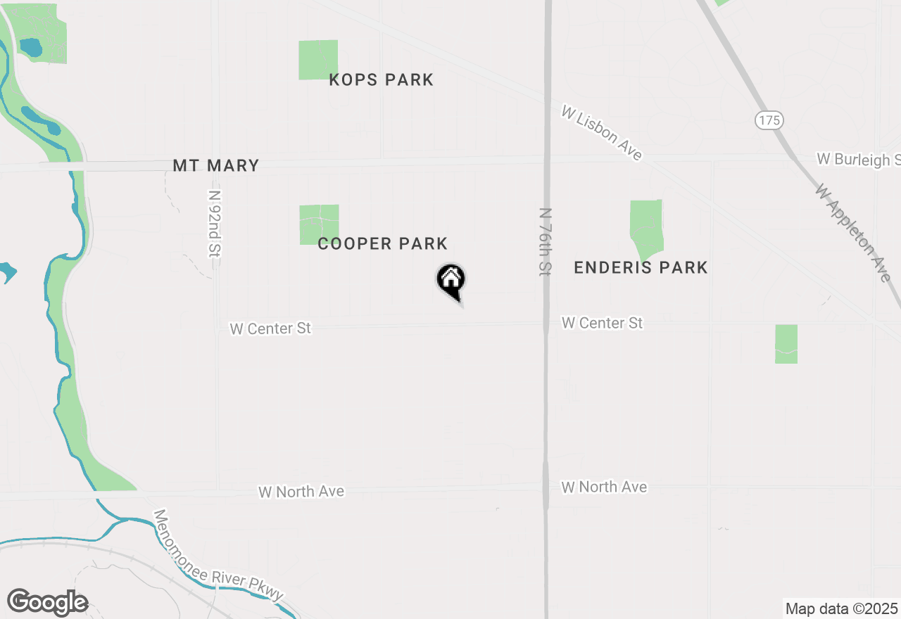 Map of 8025 W Lorraine Pl, Milwaukee, WI 53222