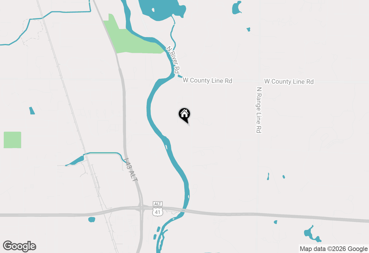 Map of 9311 N Upper River Rd, River Hills, WI 53217