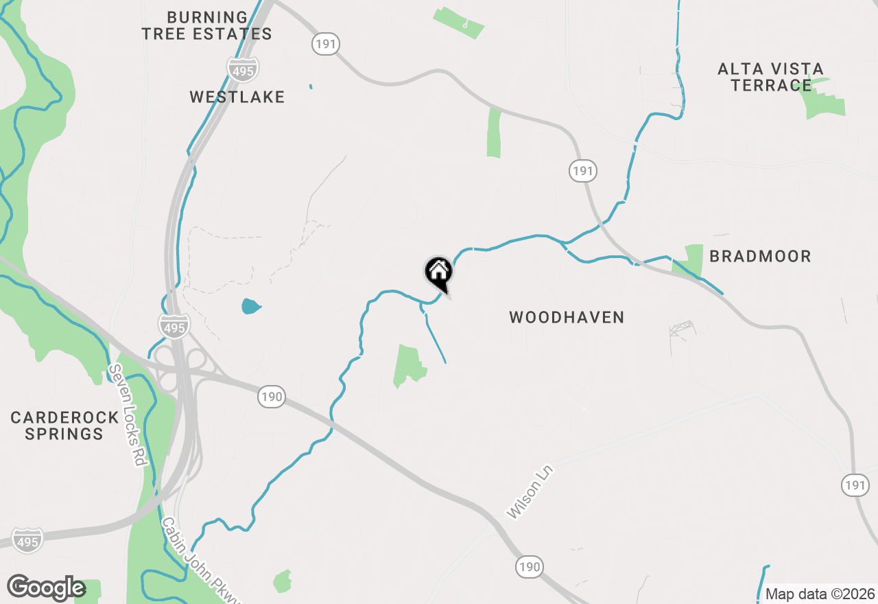 Map of 8436 Burning Tree Road, Bethesda, MD 20817
