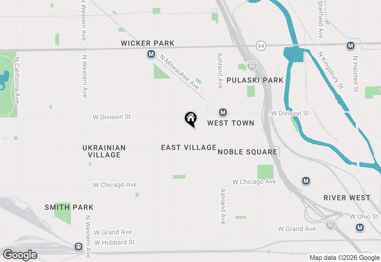 Map of 1103 N Wood Street #1N, Chicago, IL 60622