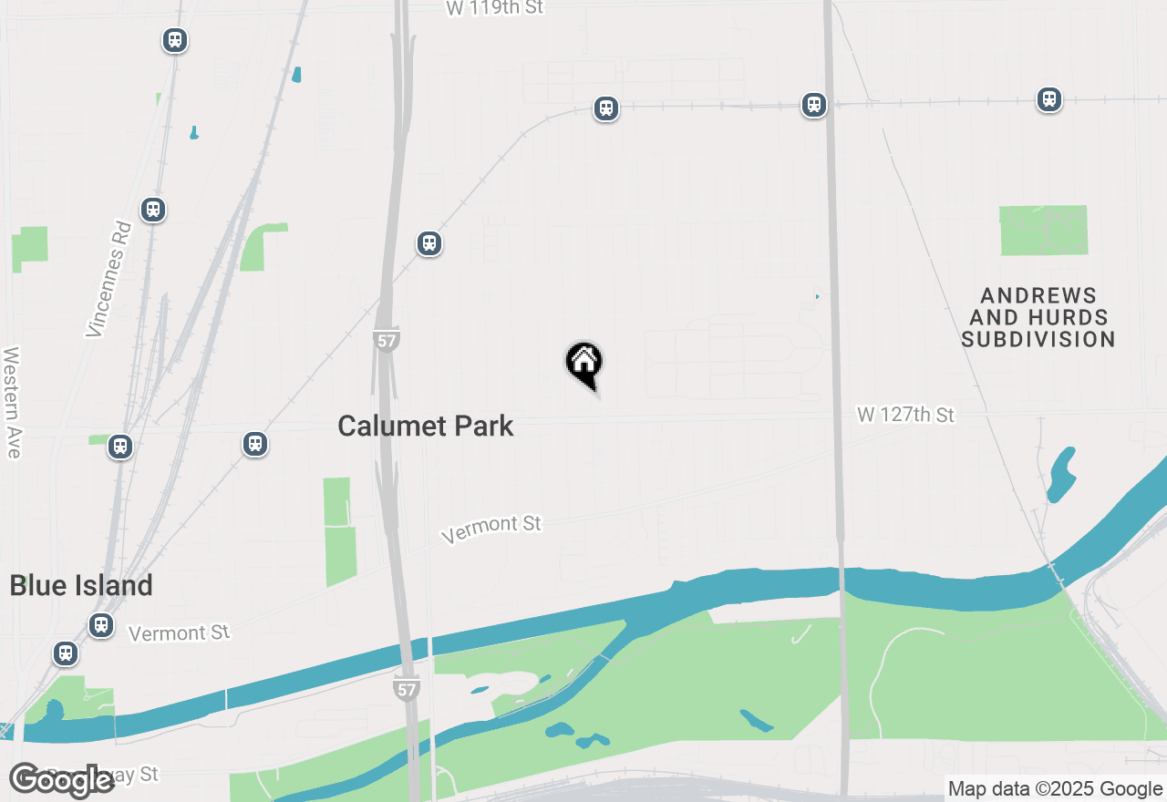 Map of 12629 S Throop Street, Calumet Park, IL 60827