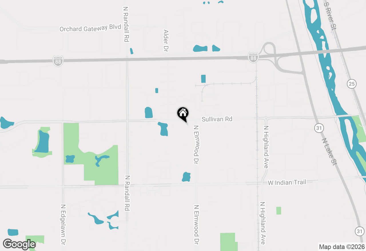 Map of 1080 Scarlet Oak Circle, Aurora, IL 60506