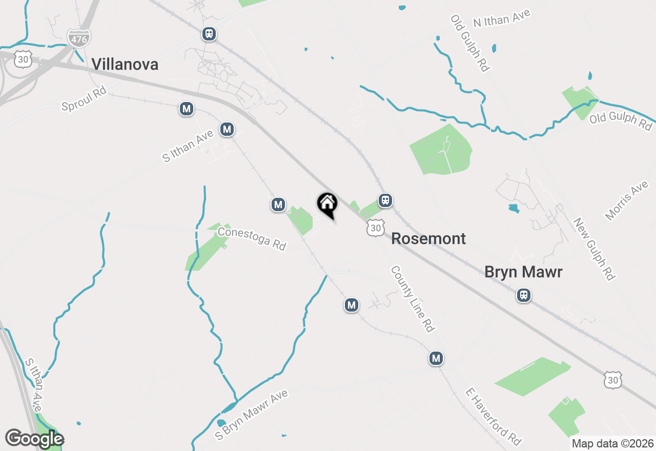 Map of 1030 E Lancaster Ave #128, Bryn Mawr, PA 19010