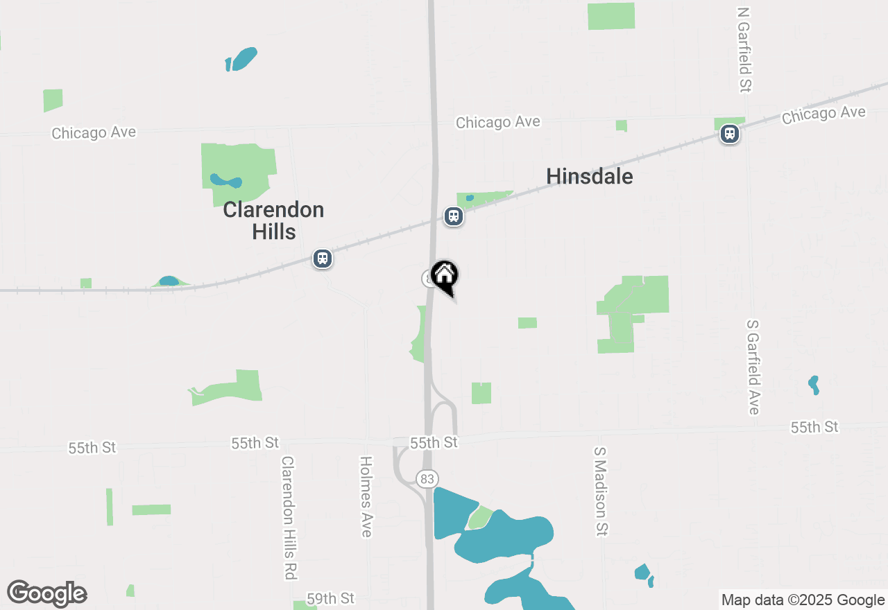 Map of 629 S Jackson Street, Hinsdale, IL 60521